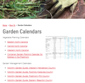 Screenshot Garden Calendar Page
