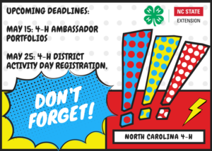 Cover photo for Upcoming Deadlines: Ambassador Portfolios & District 4-H Presentations