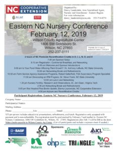 Cover photo for February 12, 2019 Eastern NC Nursery Conference Registration Available Now
