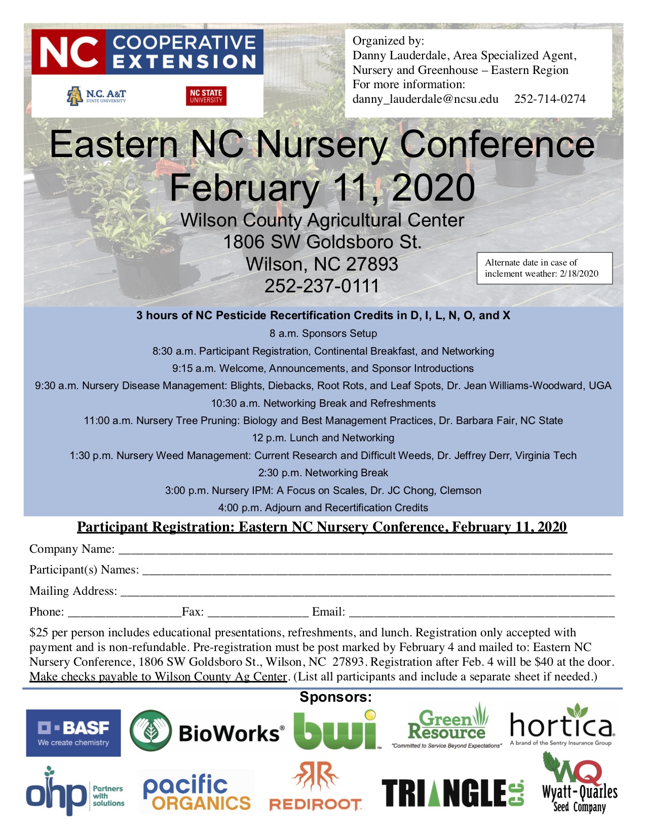 Eastern NC Nursery Conference flyer