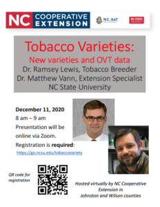 Cover photo for Tobacco Variety Zoom meeting