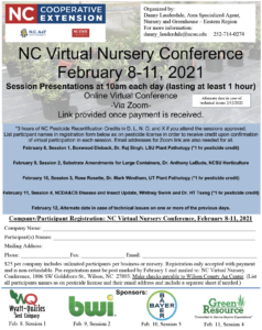 Cover photo for 2021 NC Virtual Nursery Conference Registration Open