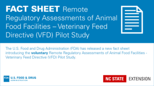 Fact Sheet Remote Regulatory Assessments of Animal Food Facilities – Veterinary Feed Directive (VFD) Pilot Study