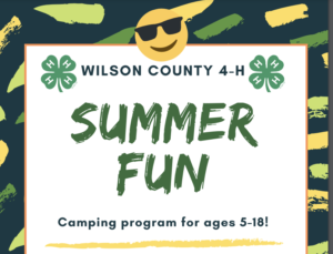 Cover photo for Wilson County 4-H Summer Fun Camps OPEN Registration