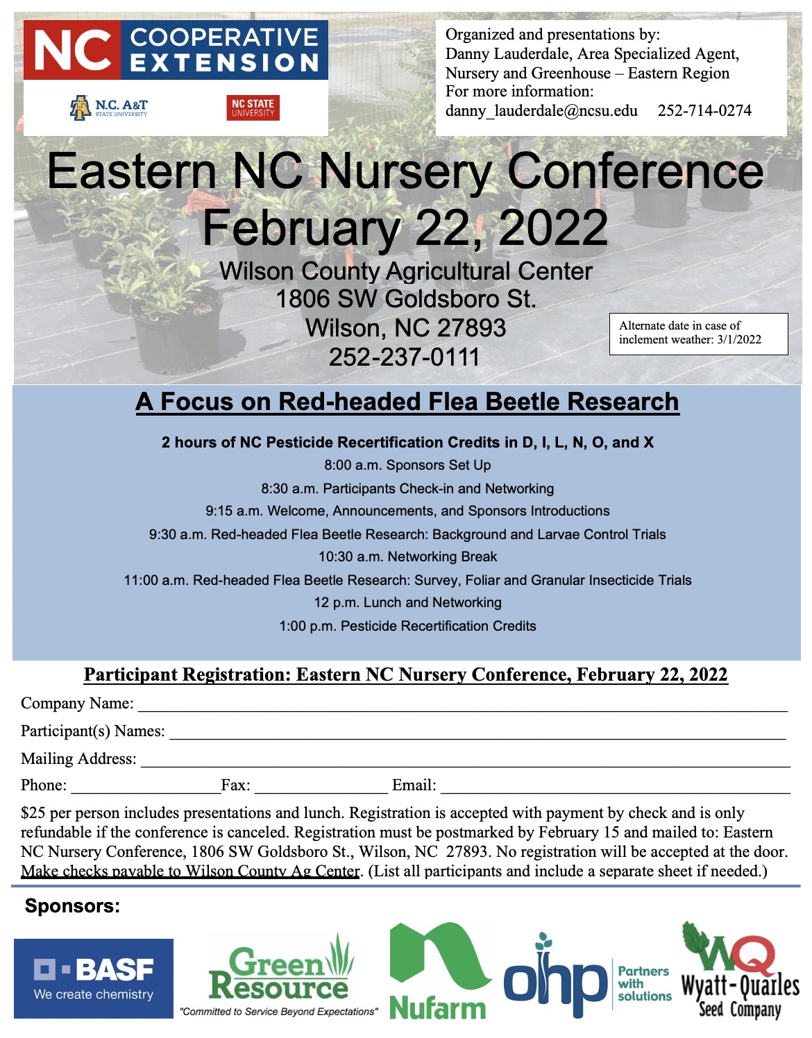 Eastern NC Nursery Conference Flyer Image