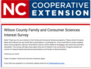 Cover photo for Family and Consumer Sciences Interest Survey
