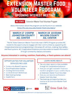 Cover photo for Extension Master Food Volunteer Interest Meeting